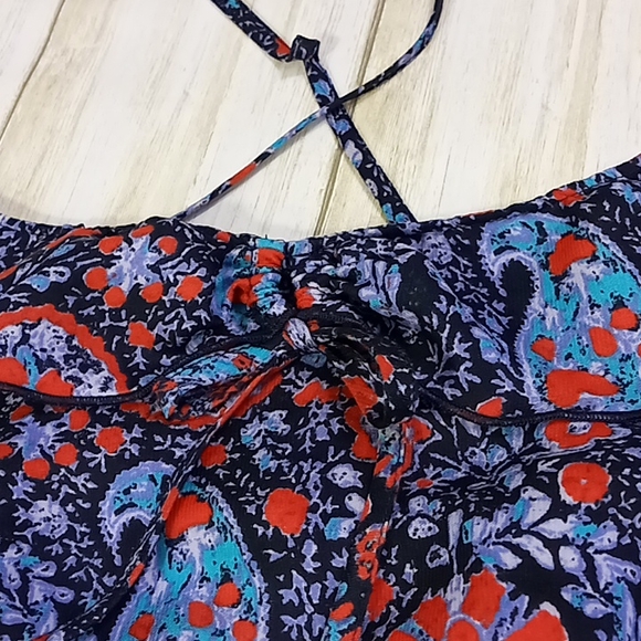 American Eagle Outfitters Navy/ Paisley Print Sleeveless Sheer Dress Size S/P - Picture 12 of 16